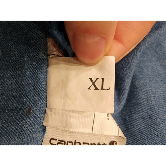 Carhartt Shirt Mens XL Blue Short Sleeve Pocket Original Fit Workwear - Picture 9 of 10